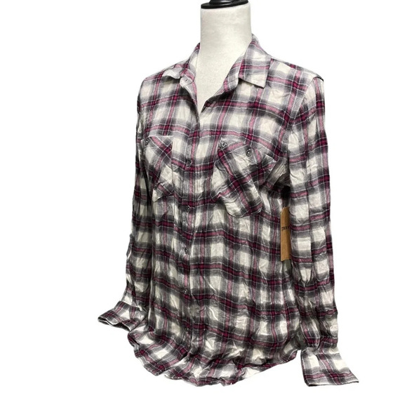 New TRUE RELIGION Plaid Utility Women’s Shirt Small - Picture 9 of 9